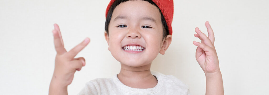 a child with smiling face